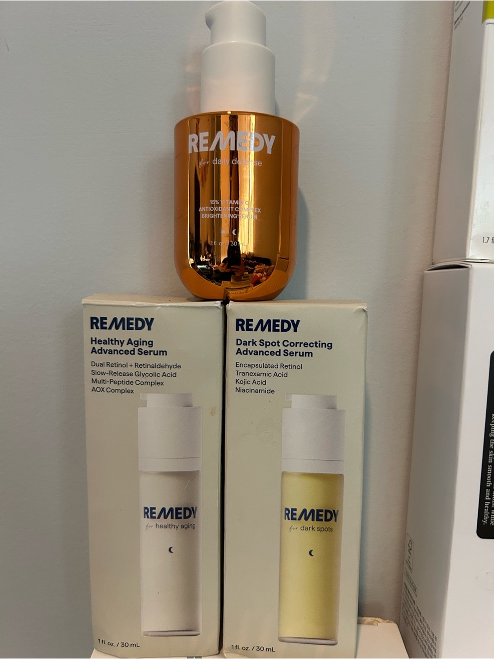 REMEDY Bundle - Vitamin C, Healthy Aging & Dark Spot Correcting Advanced Serums
